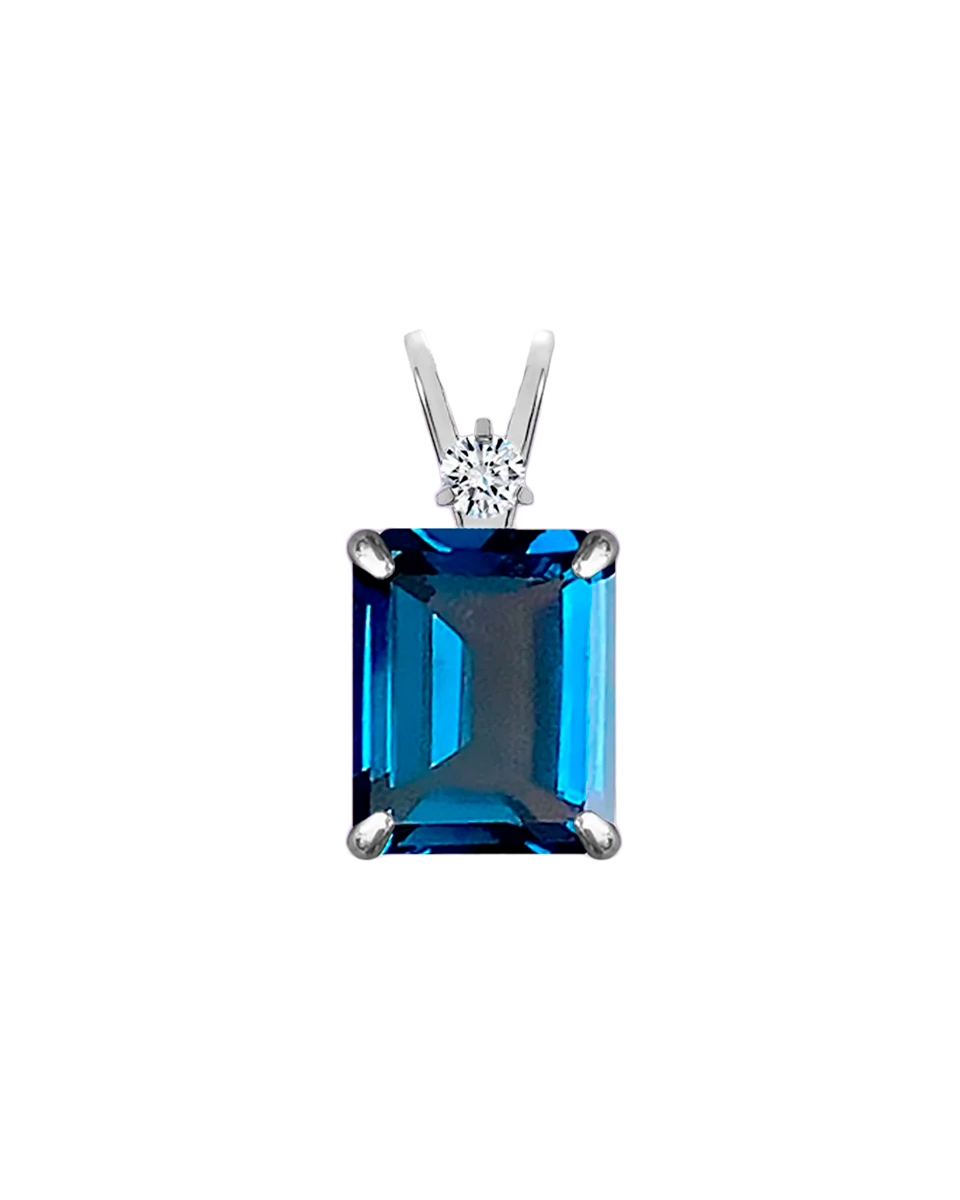 Pendant - London Topaz + Diamond