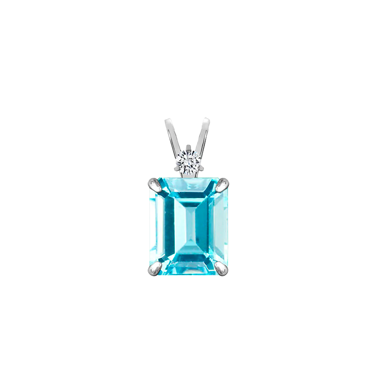 Pendant - Sky Topaz + Diamond