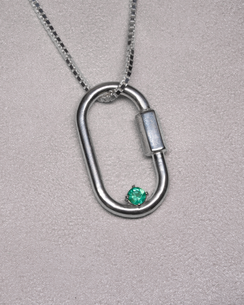 Carabiner Necklace - Emerald