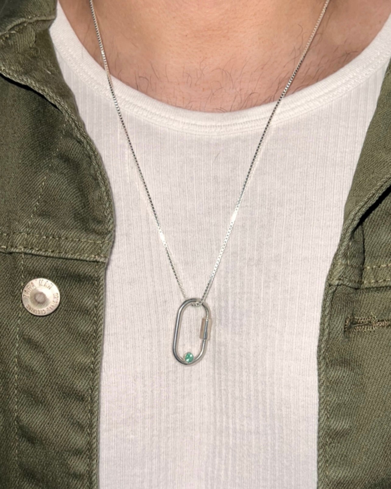 Carabiner Necklace - Emerald