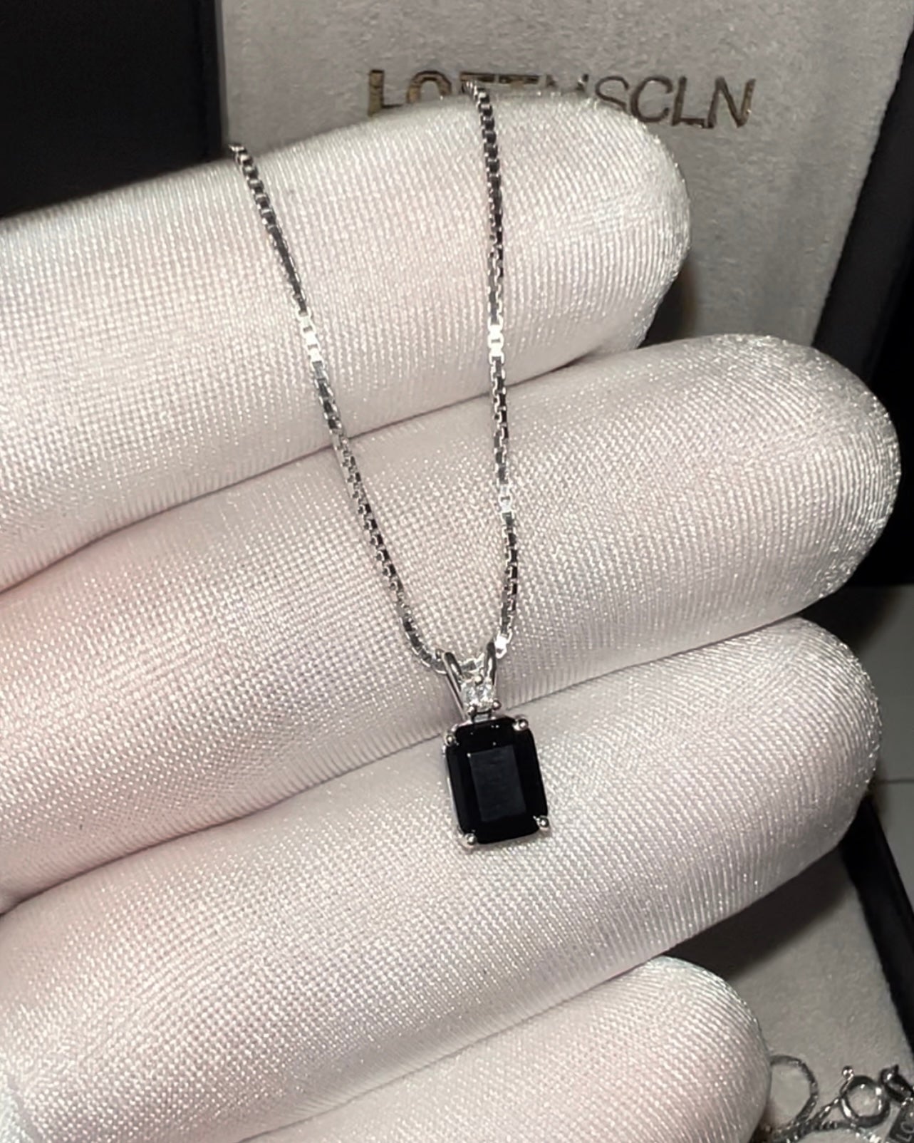 Onyx + Diamond Necklace