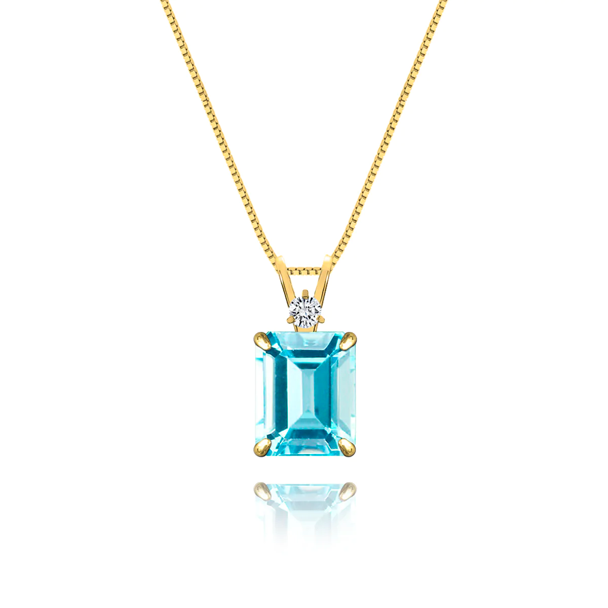 Pendant - Sky Topaz + Diamond