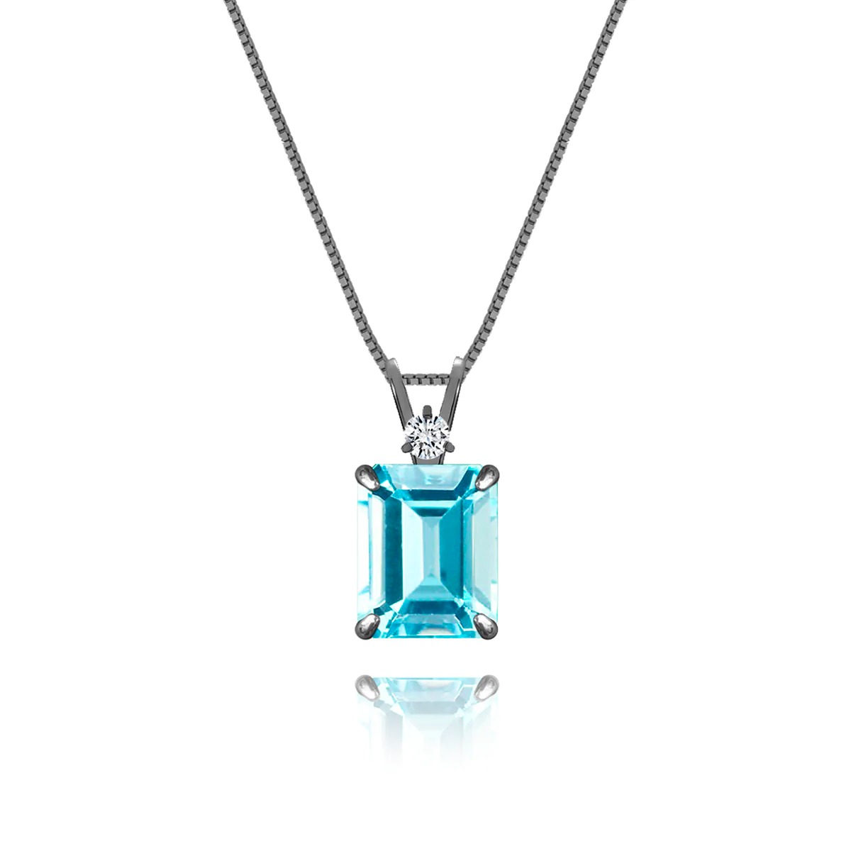 Pendant - Sky Topaz + Diamond